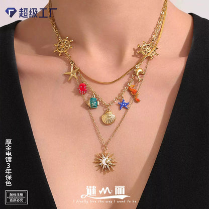 316L Stainless Steel Vacation-Inspired Charm Necklace - Image 1