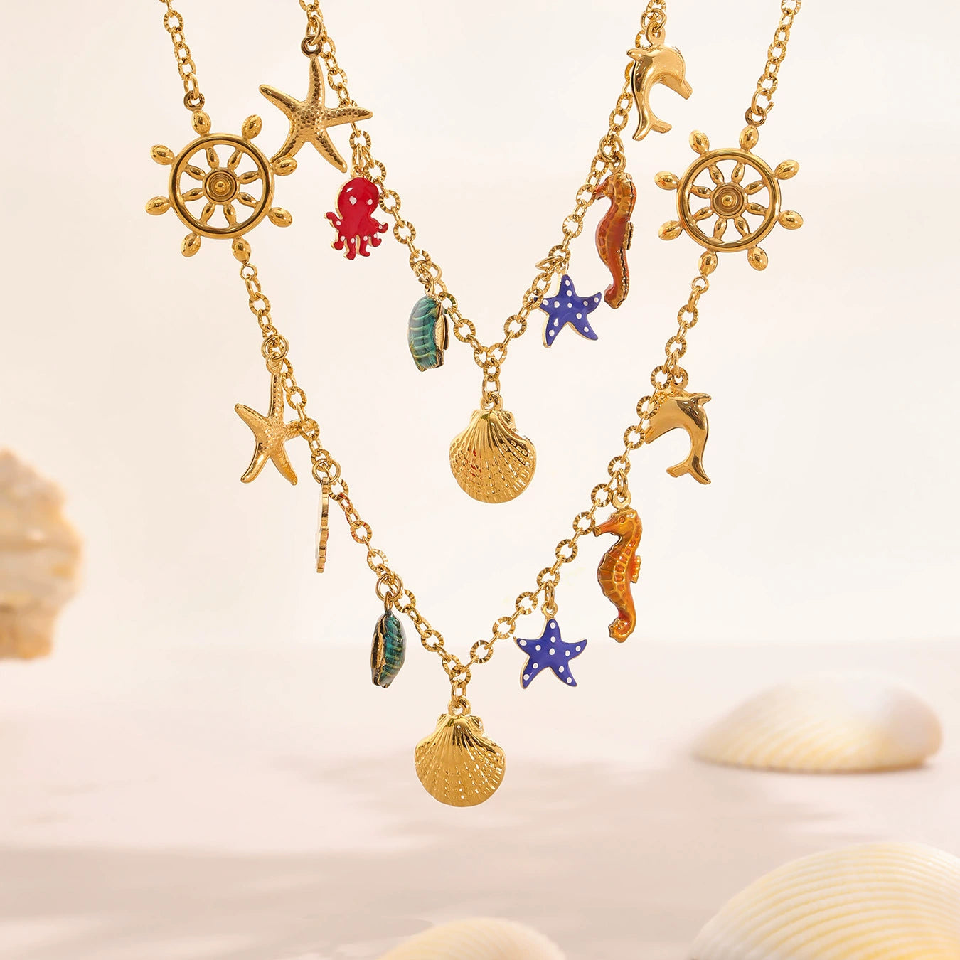 316L Stainless Steel Vacation-Inspired Charm Necklace - Image 2