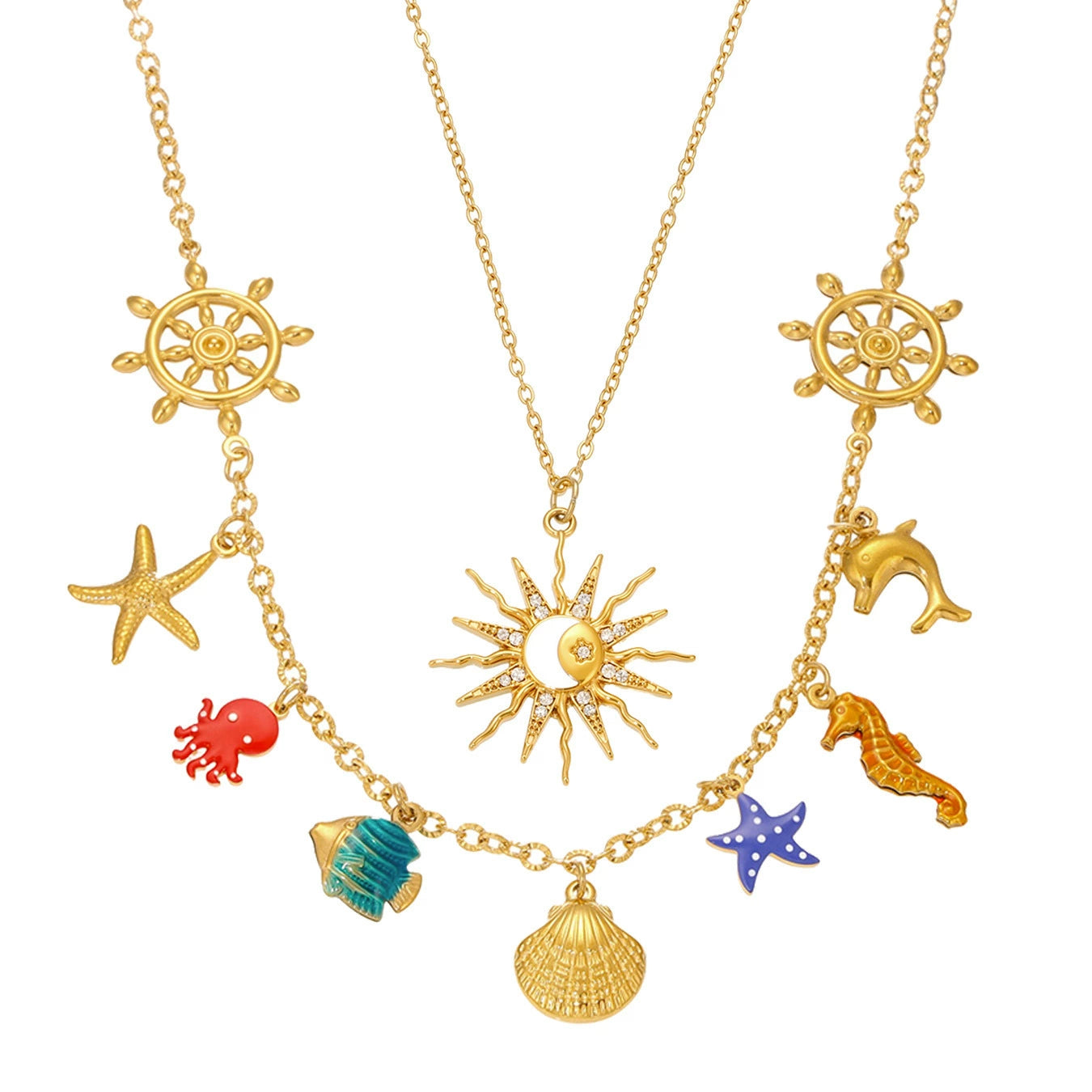 316L Stainless Steel Vacation-Inspired Charm Necklace - Image 5