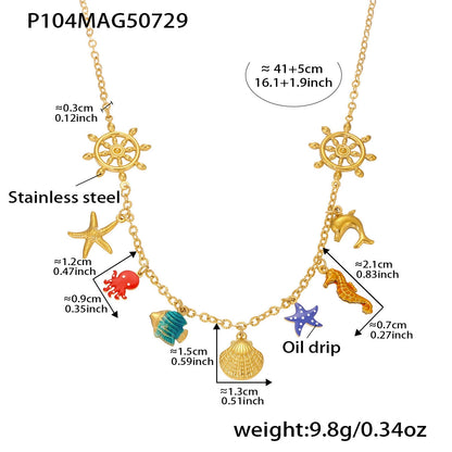 316L Stainless Steel Vacation-Inspired Charm Necklace - Image 6