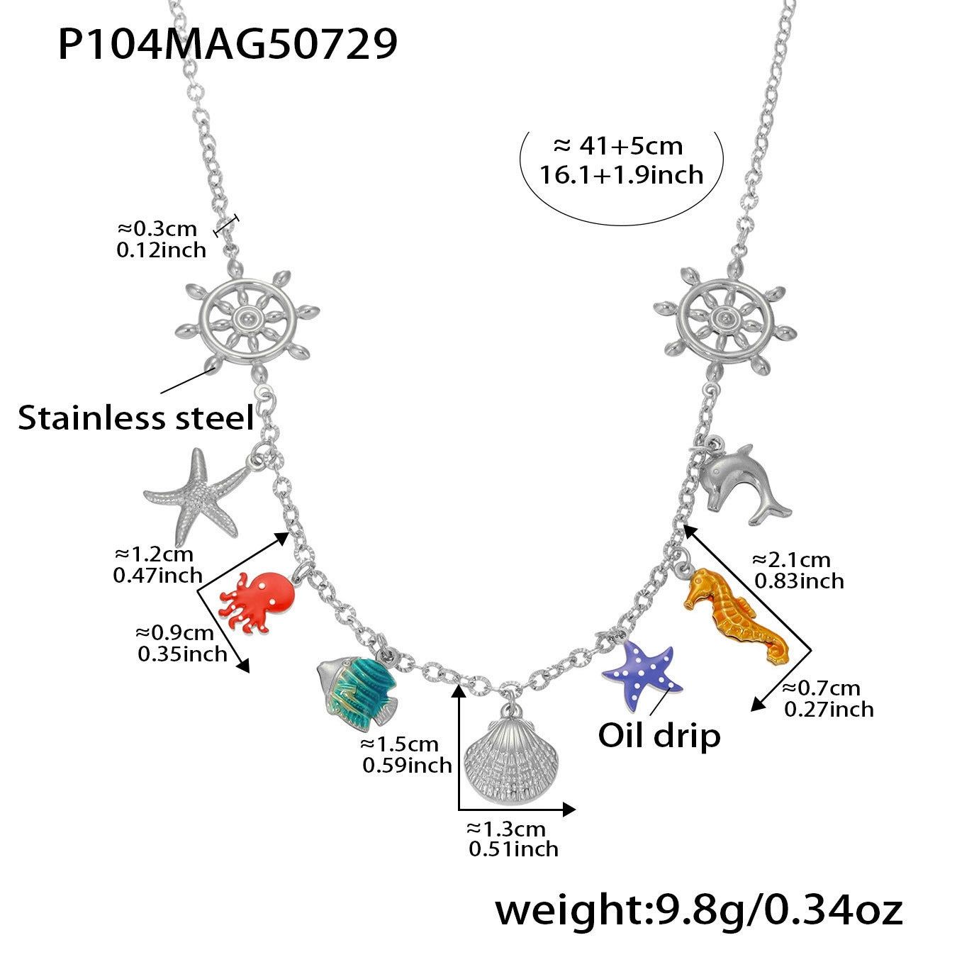 316L Stainless Steel Vacation-Inspired Charm Necklace - Image 7