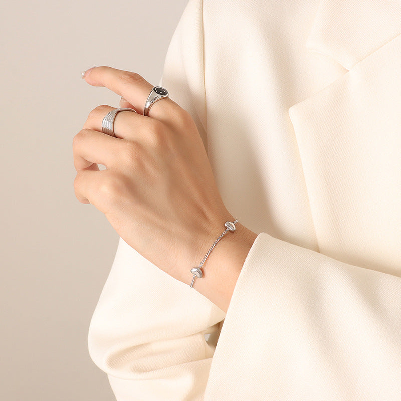 316L Stainless Steel Versatile Sweet Style Heart Necklace & Bracelet Set - Image 11