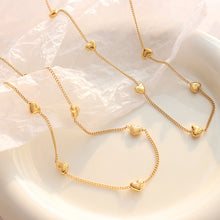 316L Stainless Steel Versatile Sweet Style Heart Necklace & Bracelet Set - Image 12