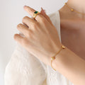 Horizontal Heart Bracelet / Gold
