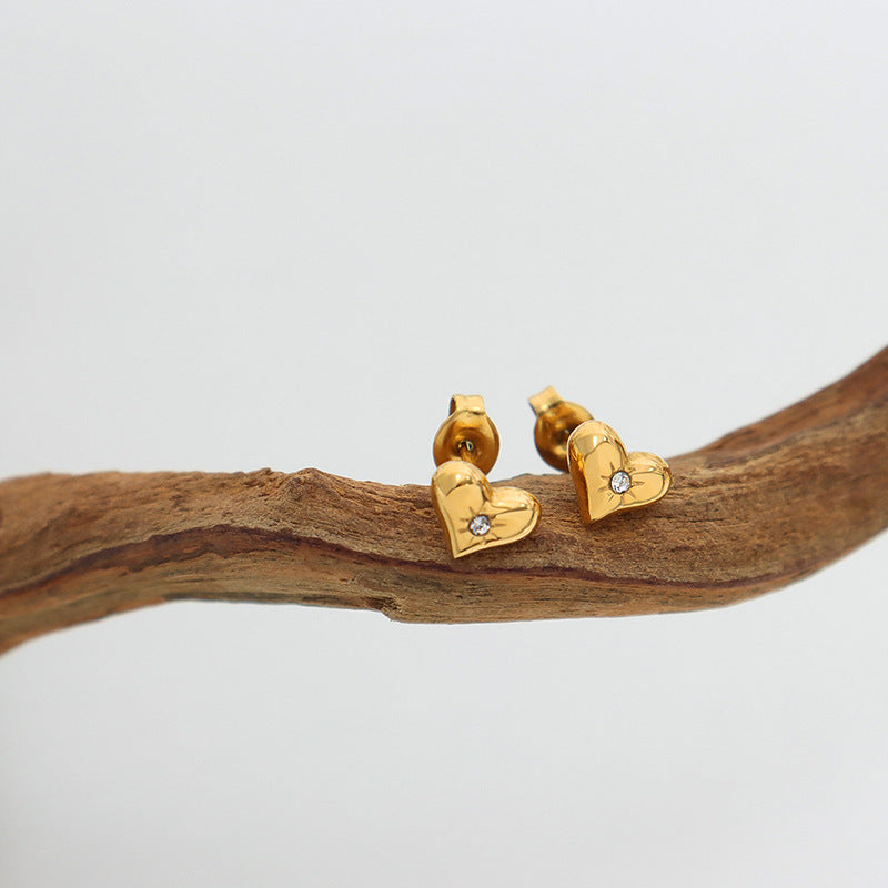 316L Stainless Steel Versatile Zircon-Inlaid Heart Jewelry Collection - Image 8