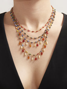 316L Stainless Steel Vibrant Drip Enamel Evil Eye Necklace - Image 7