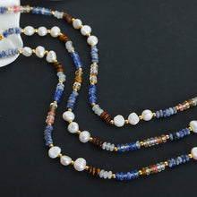 316L Stainless Steel Vintage Baroque Freshwater Pearl & Natural Stone Abacus Beaded Necklace - Image 2