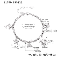 316L Stainless Steel Vintage Bell & Flower Charm Bracelet - Image 10