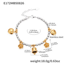 316L Stainless Steel Vintage Bell & Flower Charm Bracelet - Image 12