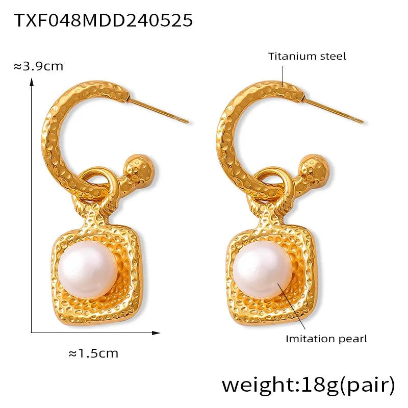 316L Stainless Steel Vintage Blue Turquoise Zircon Statement Chunky Gold Jewelry Set - Image 13