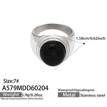 316L Stainless Steel Vintage Checkerboard Enamel Open Ring - Image 14