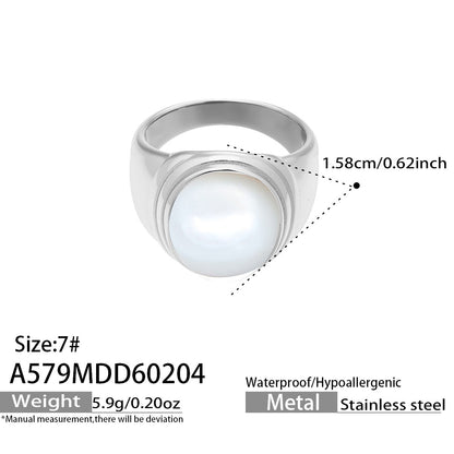 316L Stainless Steel Vintage Checkerboard Enamel Open Ring - Image 17