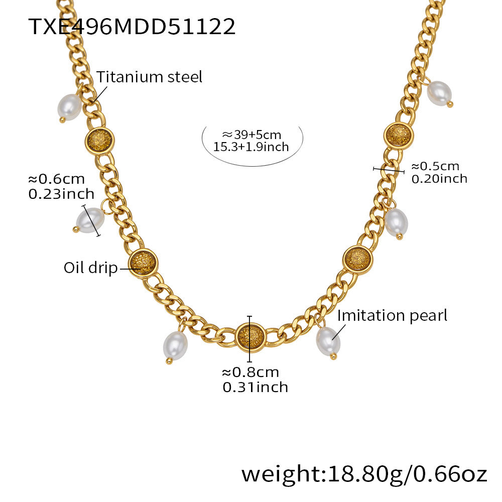 316L Stainless Steel Vintage Cuban Chain Tassel Necklace & Bracelet - Image 7