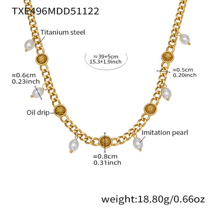 316L Stainless Steel Vintage Cuban Chain Tassel Necklace & Bracelet - Image 7