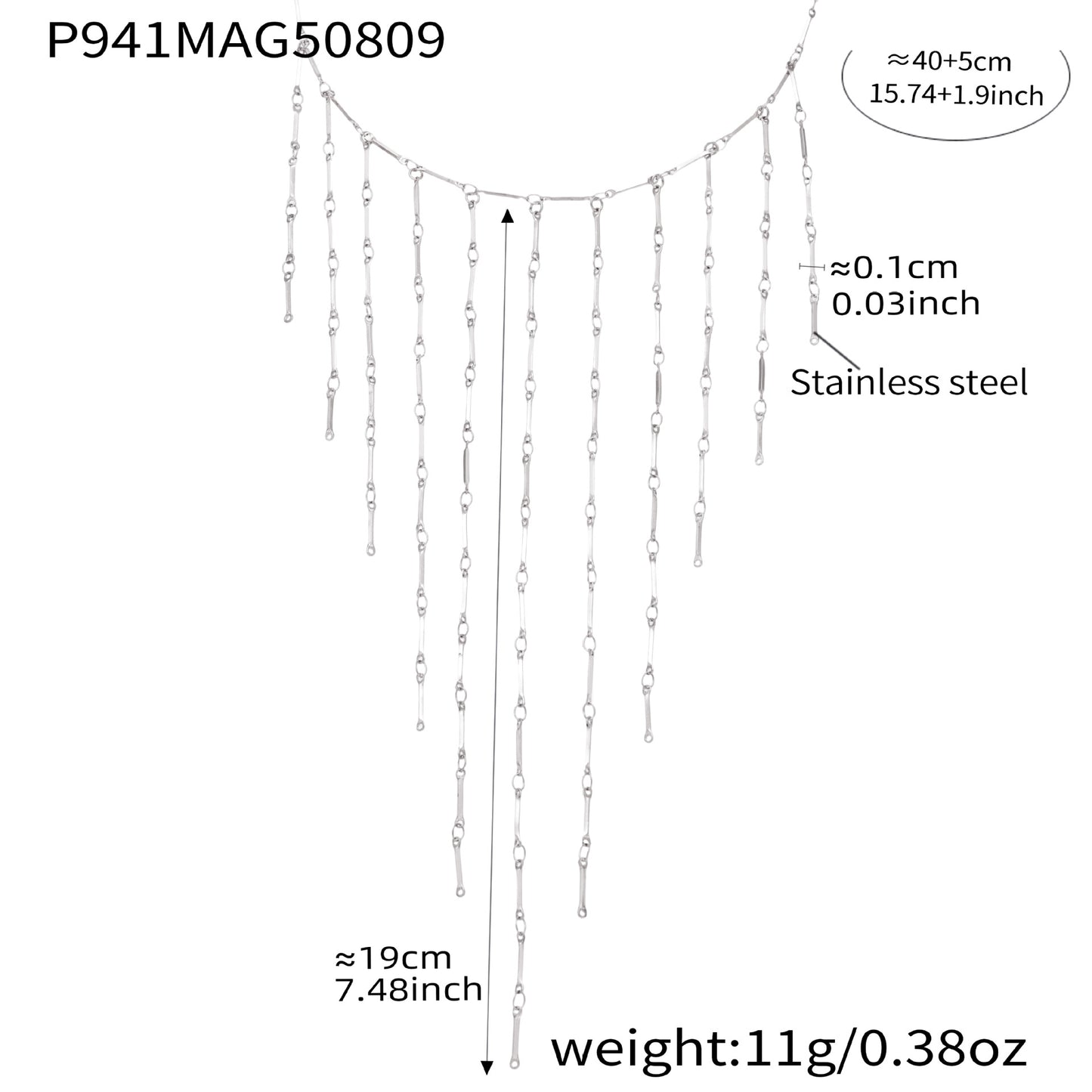 316L Stainless Steel Vintage Freshwater Pearl Tassel Collarbone Necklace - Image 3