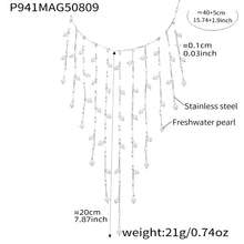 316L Stainless Steel Vintage Freshwater Pearl Tassel Collarbone Necklace - Image 4