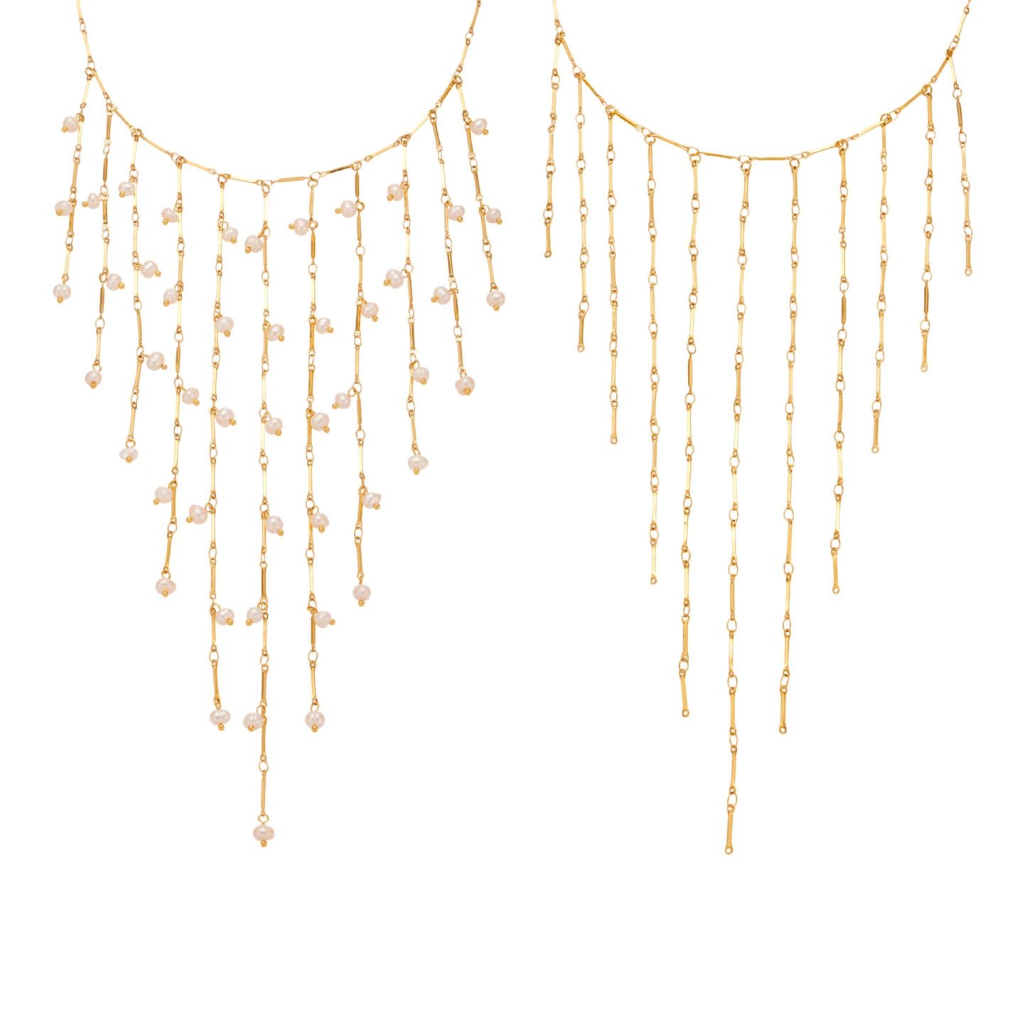 316L Stainless Steel Vintage Freshwater Pearl Tassel Collarbone Necklace - Image 6