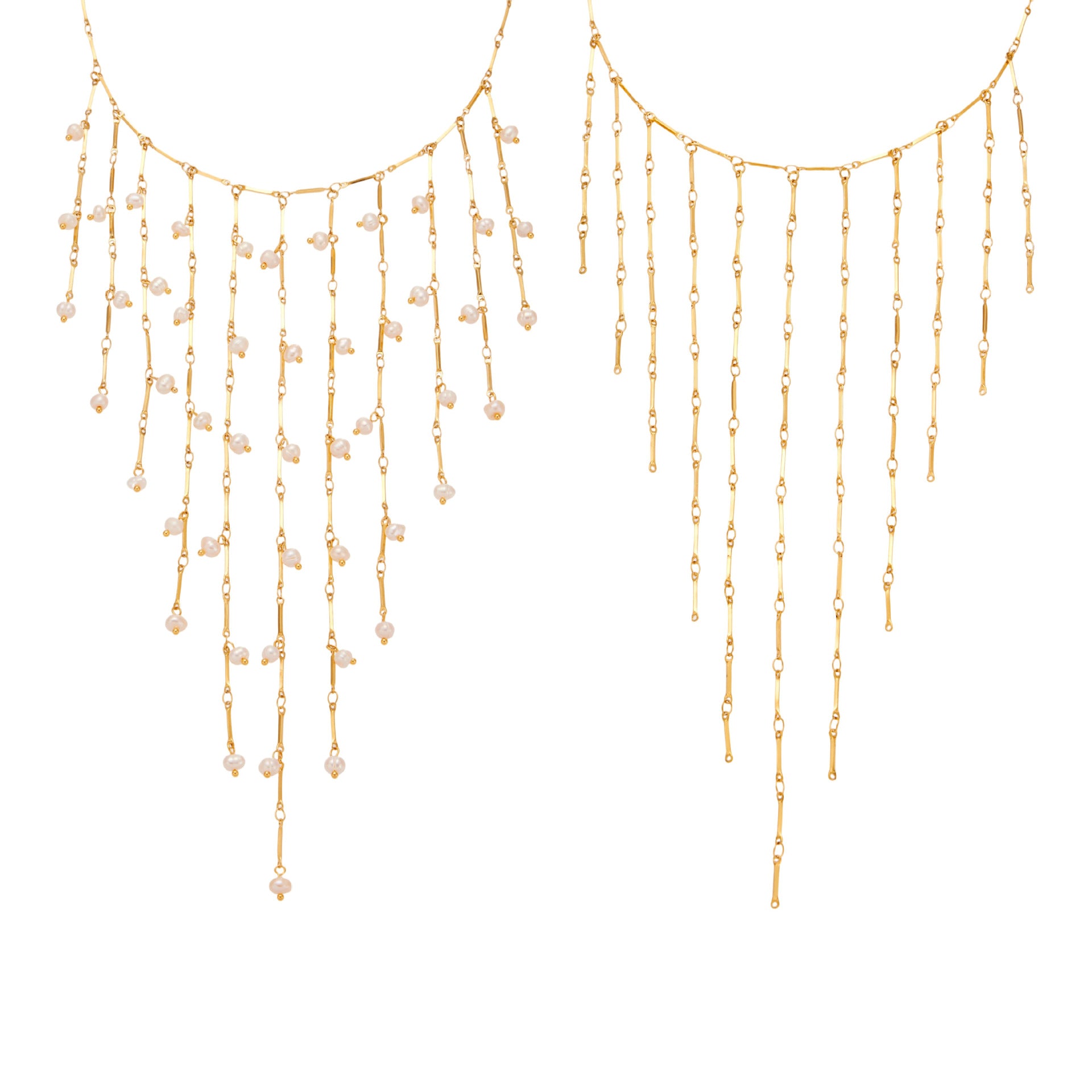 316L Stainless Steel Vintage Freshwater Pearl Tassel Collarbone Necklace - Image 6