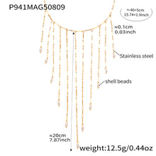 316L Stainless Steel Vintage Freshwater Pearl Tassel Collarbone Necklace - Image 7