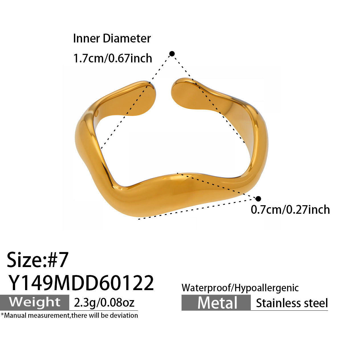 316L Stainless Steel Vintage Geometric Open Index Finger Ring Set - Image 12