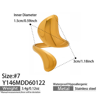 316L Stainless Steel Vintage Geometric Open Index Finger Ring Set - Image 13