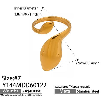 316L Stainless Steel Vintage Geometric Open Index Finger Ring Set - Image 19