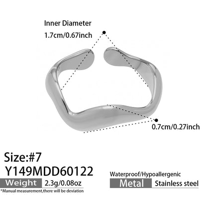 316L Stainless Steel Vintage Geometric Open Index Finger Ring Set - Image 21