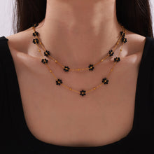 316L Stainless Steel Vintage Minimalist Natural Stone Beaded Flower Jewelry Set - Image 6