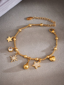 316L Stainless Steel Vintage Multi-Charm Heart & Star Bracelet Set - Image 10