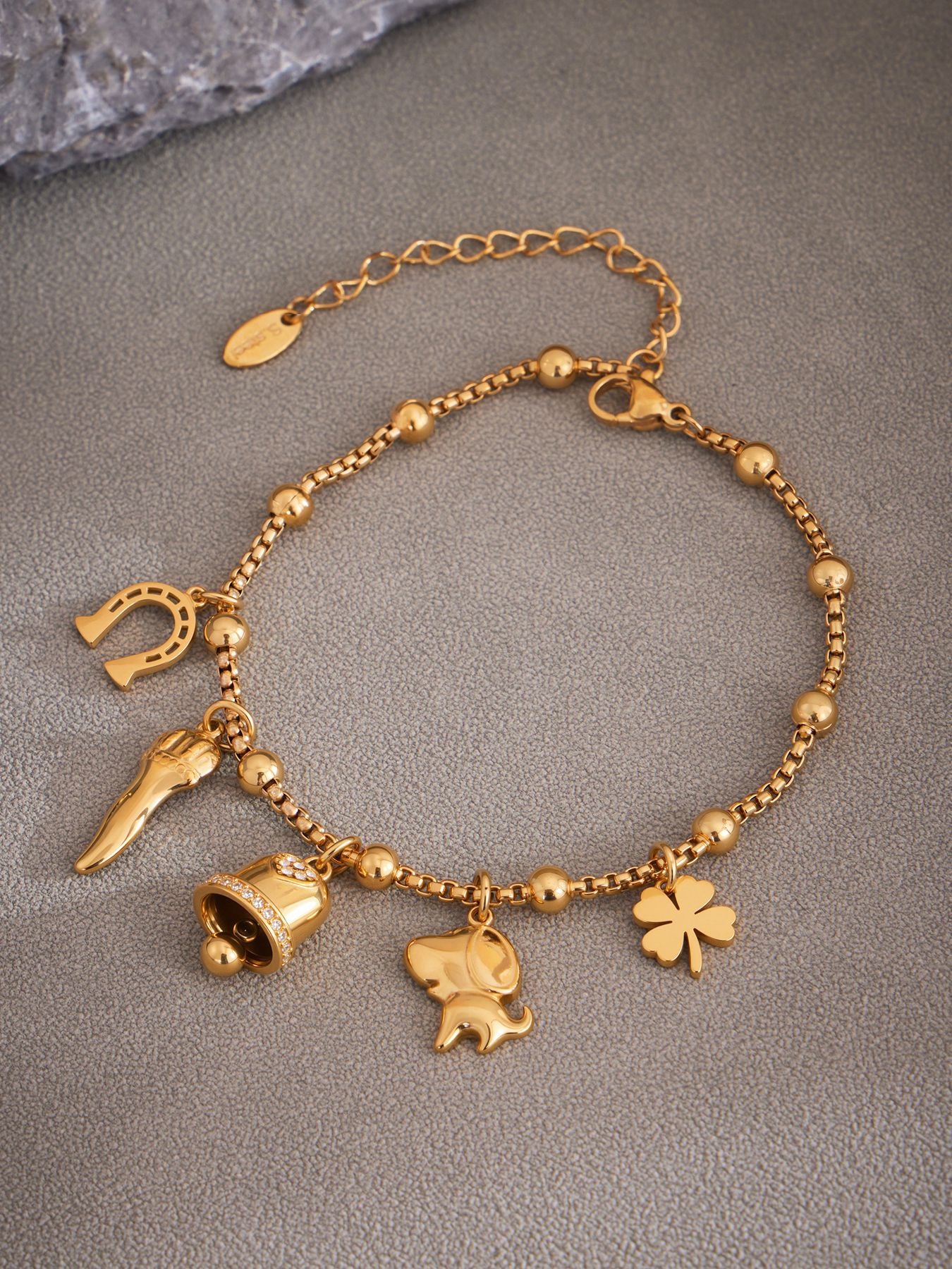 316L Stainless Steel Vintage Multi-Charm Heart & Star Bracelet Set - Image 6