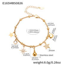 316L Stainless Steel Vintage Multi-Charm Heart & Star Bracelet Set - Image 7