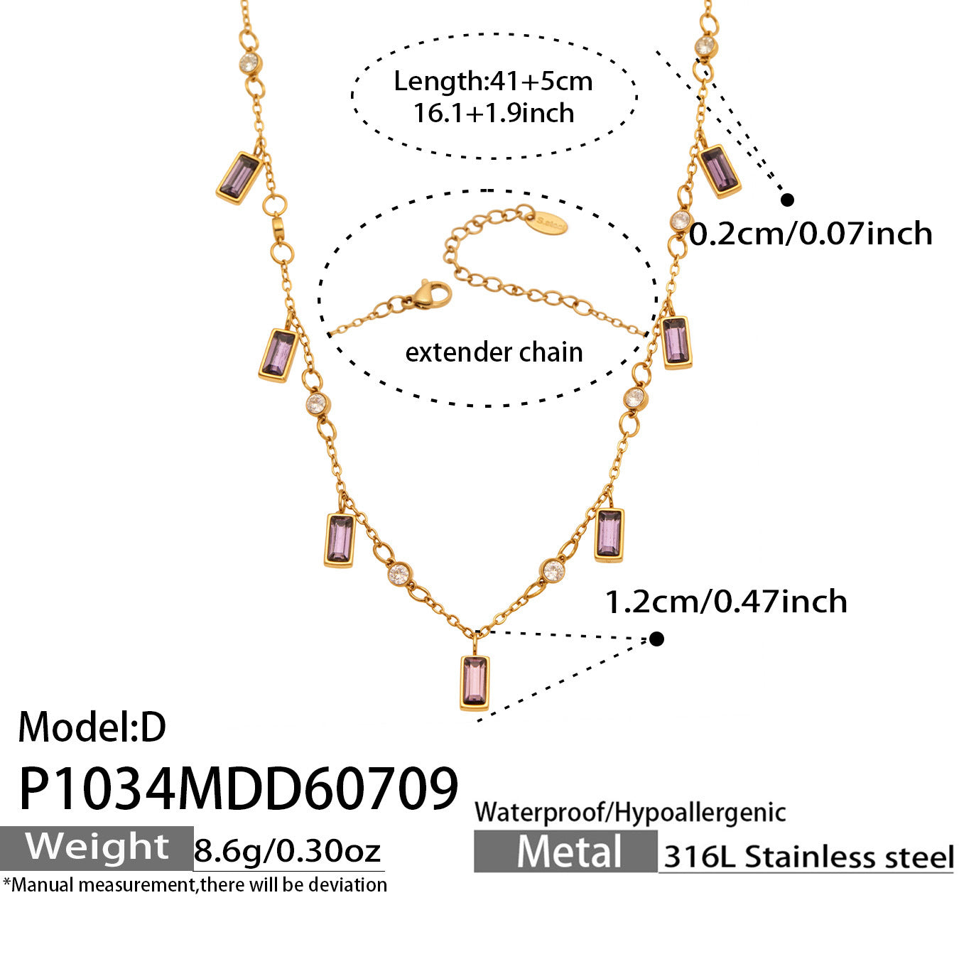 316L Stainless Steel 18K PVD Gold Water Droplet Pendant Necklace made with 316L stainless steel and 18K PVD gold finish for wholesale jewelry buyers - image 11