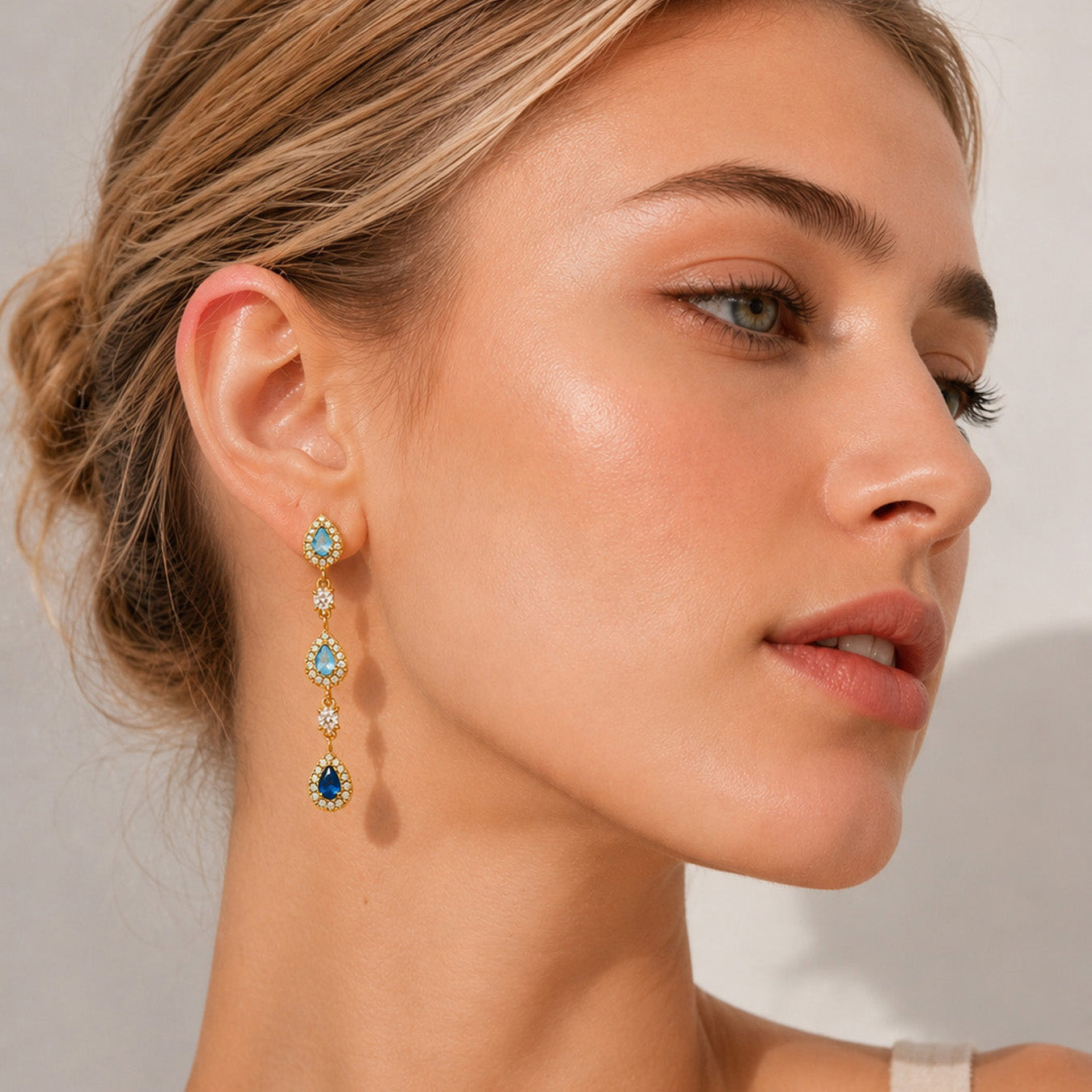 316L Stainless Steel 18K PVD Gold Waterdrop Zircon Earrings made with 316L stainless steel and 18K PVD gold finish for wholesale jewelry buyers - image 10
