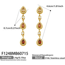 Vibrant green zircon waterdrop earrings in gold