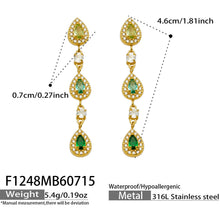 Stylish blue zircon waterdrop earrings in gold