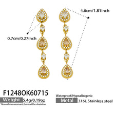 316L Stainless Steel 18K PVD Gold Waterdrop Zircon Earrings made with 316L stainless steel and 18K PVD gold finish for wholesale jewelry buyers - image 6