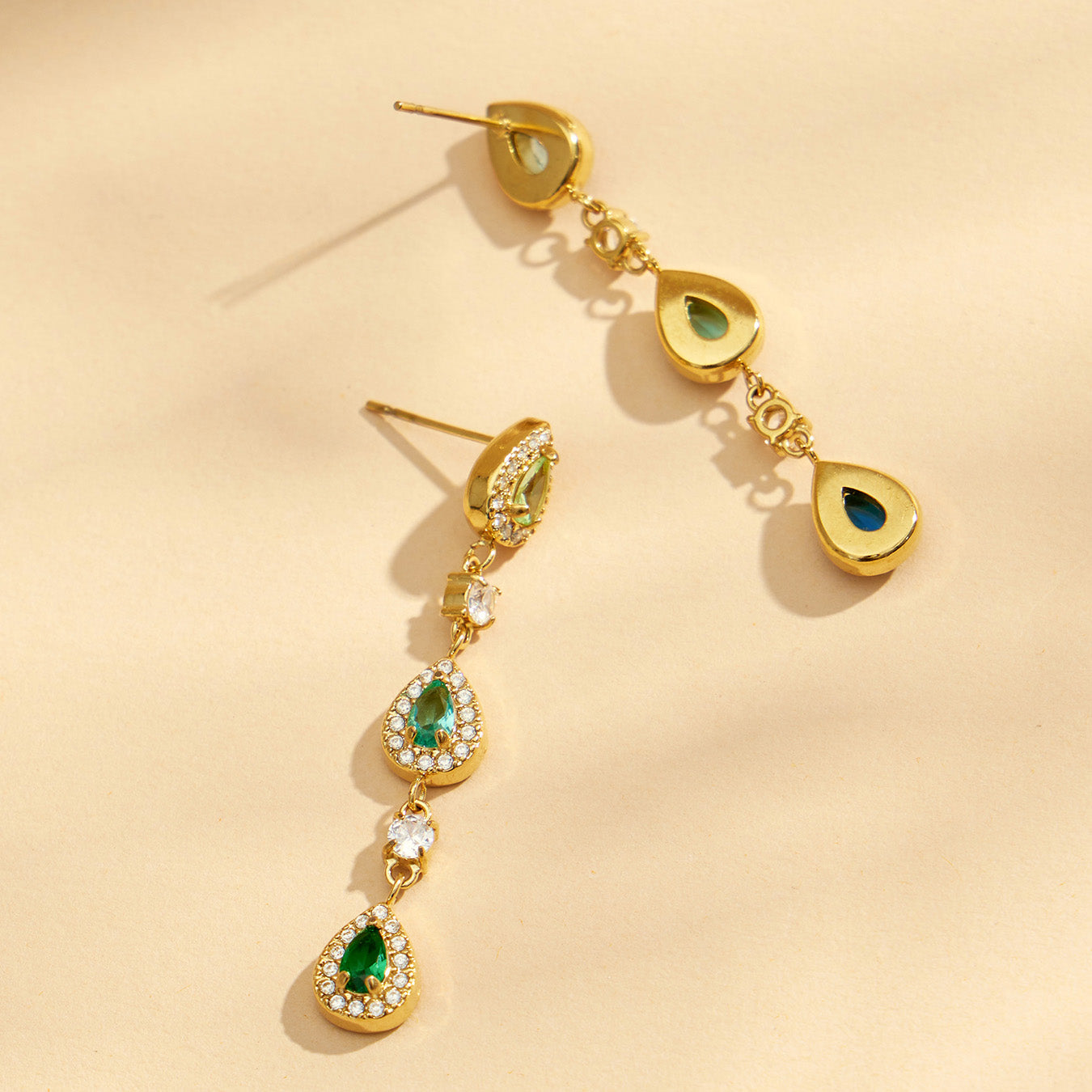 316L Stainless Steel 18K PVD Gold Waterdrop Zircon Earrings made with 316L stainless steel and 18K PVD gold finish for wholesale jewelry buyers - image 7