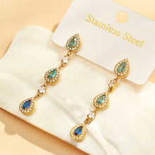 316L Stainless Steel 18K PVD Gold Waterdrop Zircon Earrings made with 316L stainless steel and 18K PVD gold finish for wholesale jewelry buyers - image 8