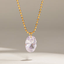 Elegant 316L stainless steel waterdrop zircon necklace