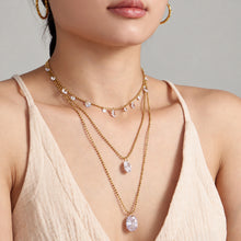 Close-up of 316L stainless steel necklace with zircon