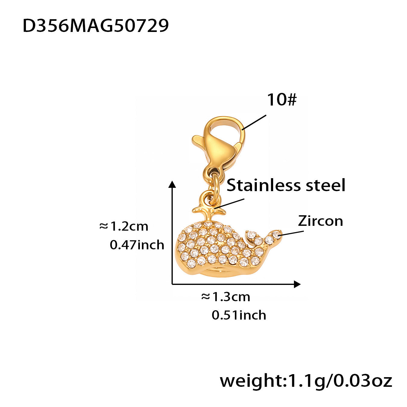 316L Stainless Steel Whale Tail & Arrow Heart DIY Collarbone Necklace - Image 14