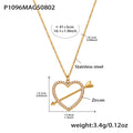 Gold / Heart Zircon Necklace 41+5cm