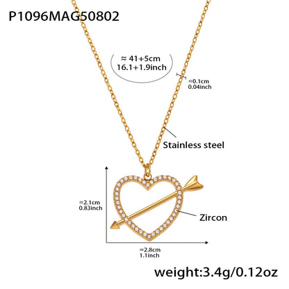 316L Stainless Steel Whale Tail & Arrow Heart DIY Collarbone Necklace - Image 15