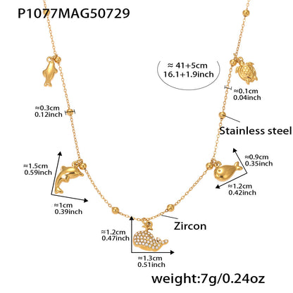 316L Stainless Steel Whale Tail & Arrow Heart DIY Collarbone Necklace - Image 2