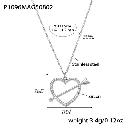 316L Stainless Steel Whale Tail & Arrow Heart DIY Collarbone Necklace - Image 5
