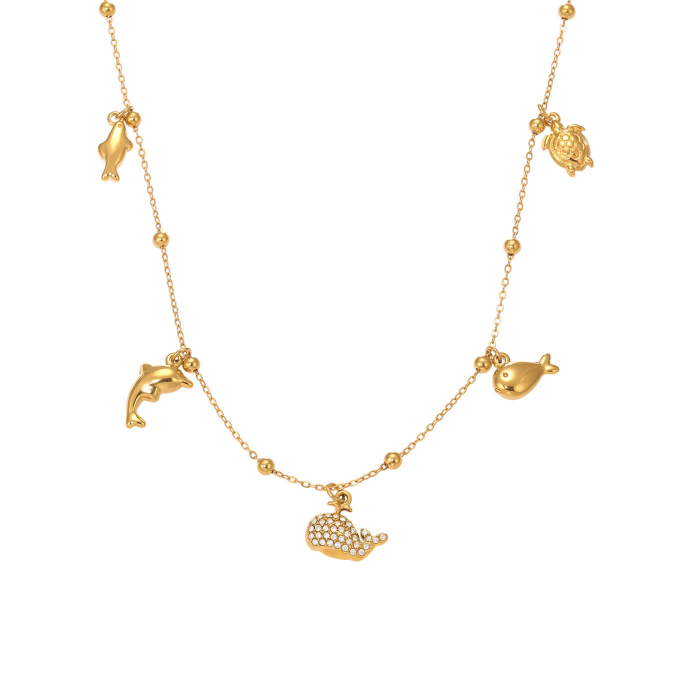 316L Stainless Steel Whale Tail & Arrow Heart DIY Collarbone Necklace - Image 9