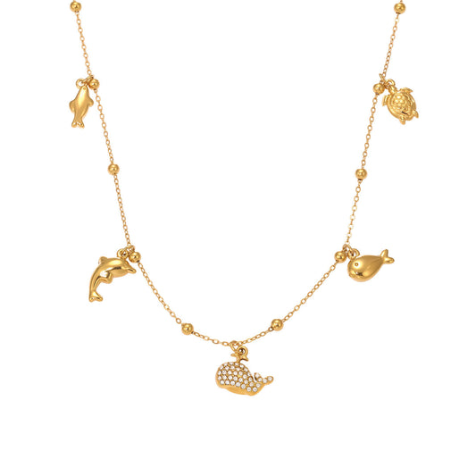 316L Stainless Steel Whale Tail & Arrow Heart DIY Collarbone Necklace - Image 9