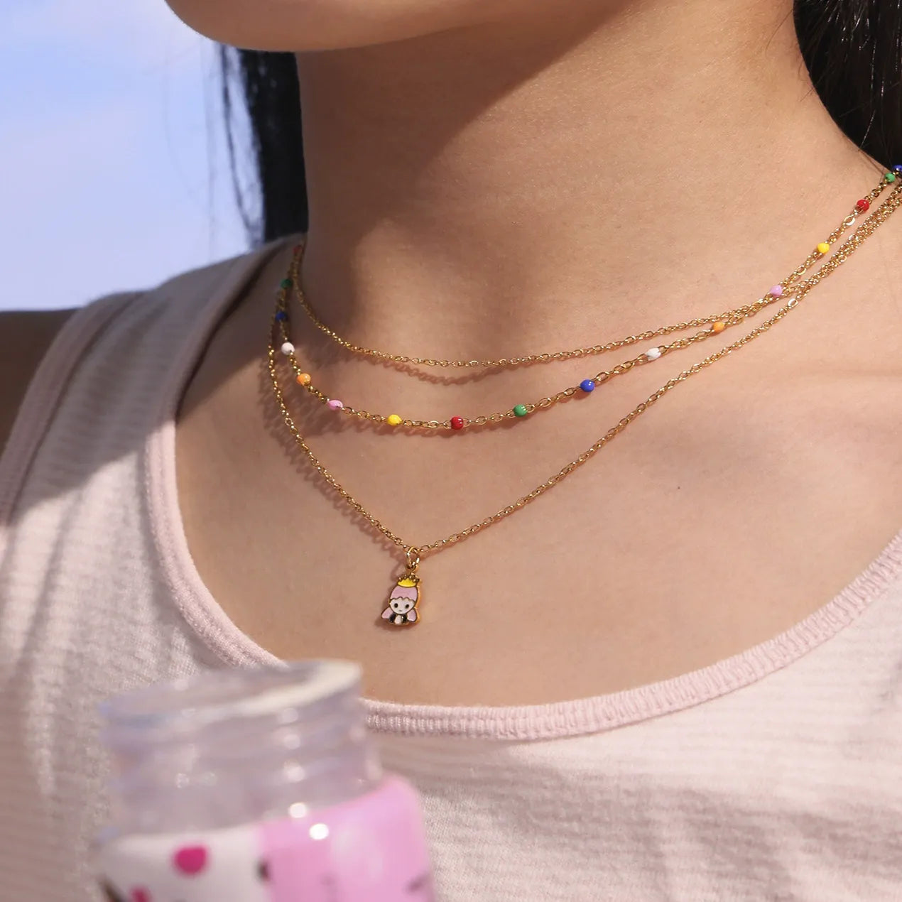 316L Stainless Steel Whimsical Enamel Princess Jewelry - Image 4