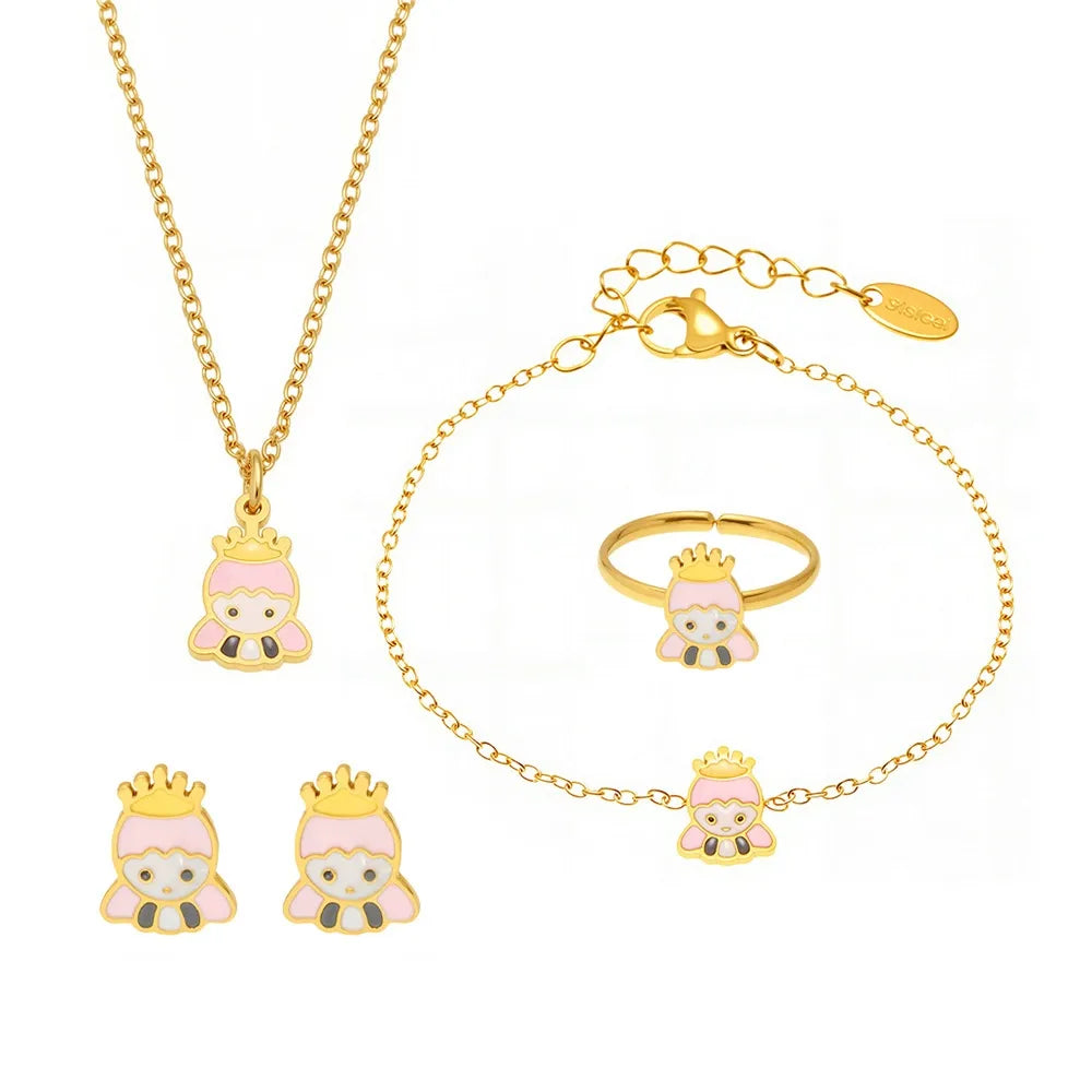 316L Stainless Steel Whimsical Enamel Princess Jewelry - Image 5