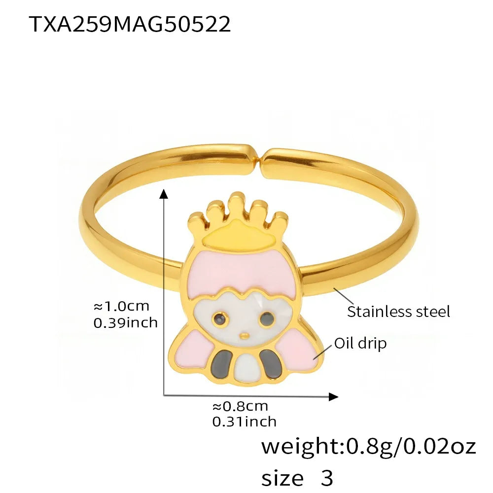 316L Stainless Steel Whimsical Enamel Princess Jewelry - Image 7